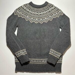 Cole Haan Fair Isles Crewneck Sweater; Made in Italy; Virgin Wool & Cashmere - M